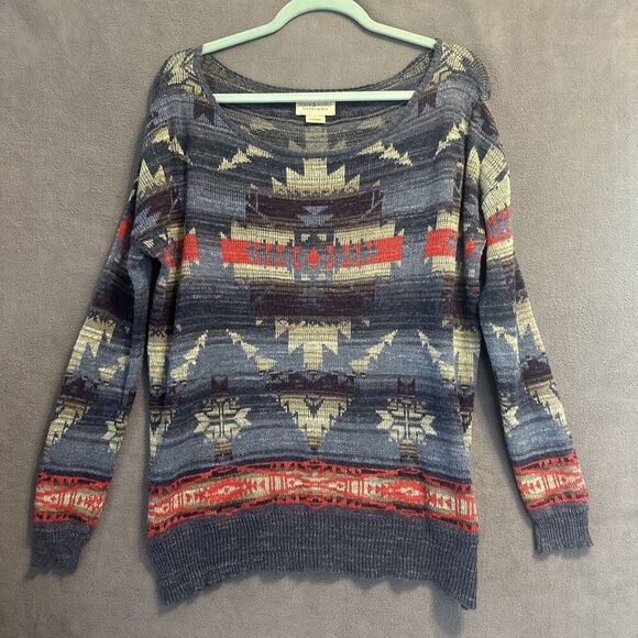 Denim & Supply Ralph Lauren Aztec Knit Light Sweater Womens Small Southwestern - Picture 1 of 7